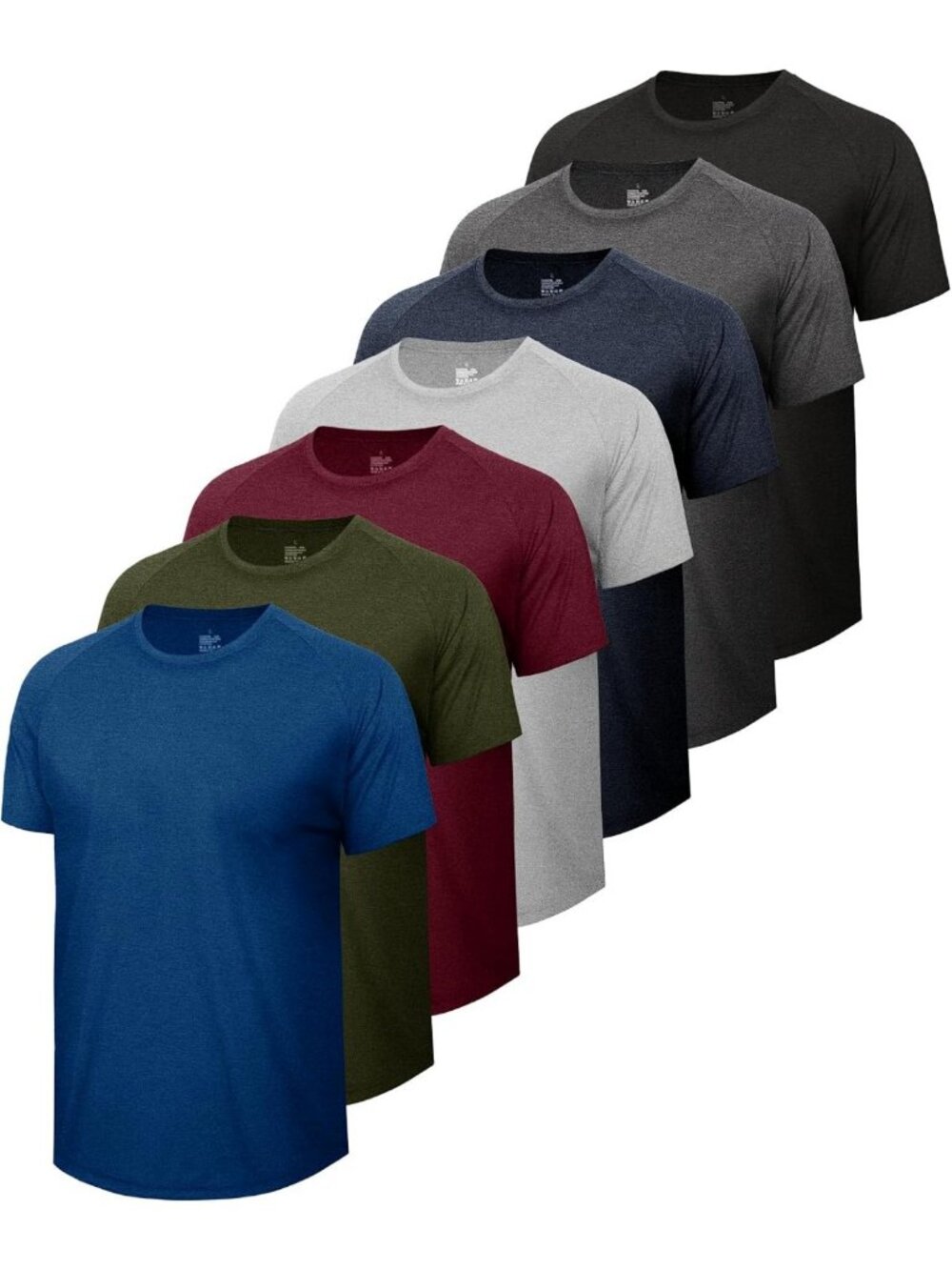 7-Pack Men's Athletic Workout Shirts - Quick Dry Short Sleeve Gym Tees